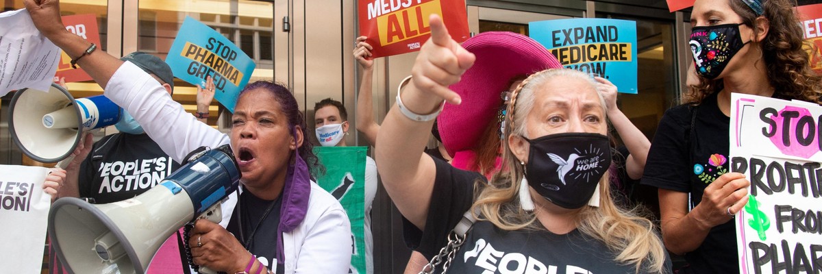 Demonstrators protest Big Pharma