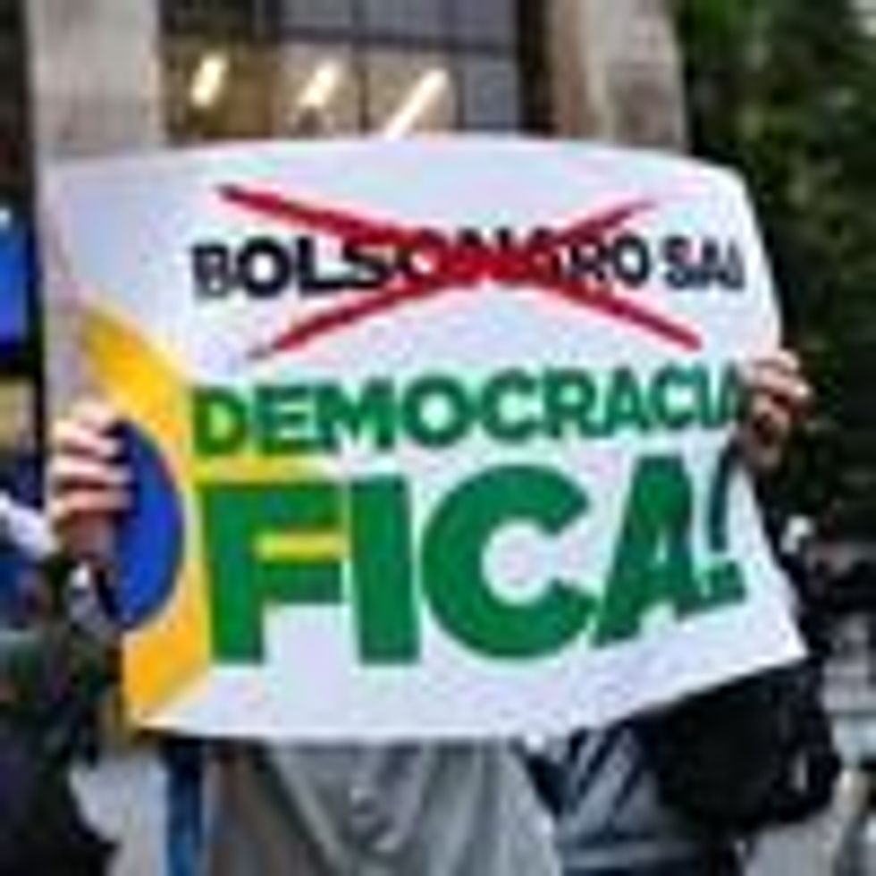 Demonstrators protest Brazilian President Jair Bolsonaro and support democratic elections