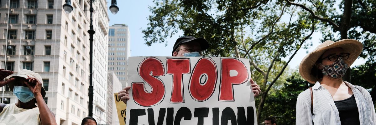 Demonstrators protest evictions in New York City