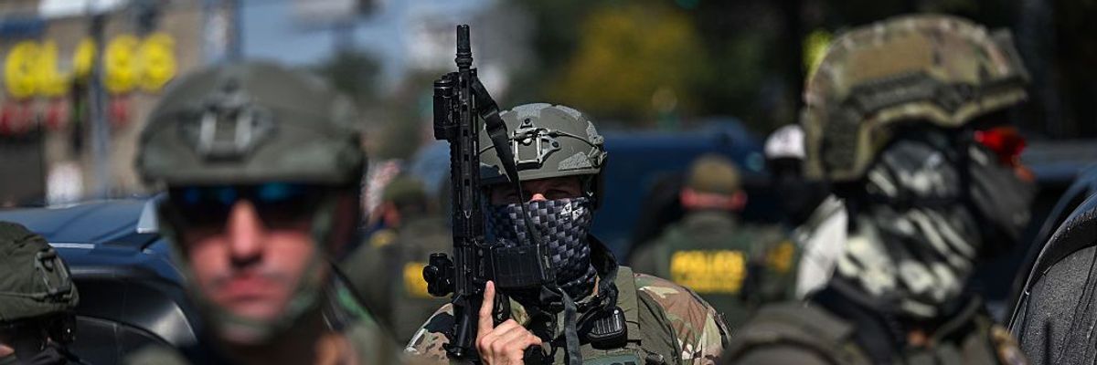 Demonstrators Protest Federal Agents In Chicago, Illinois