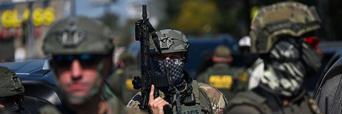 Demonstrators Protest Federal Agents In Chicago, Illinois