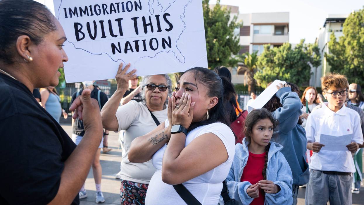 Demonstrators protest immigration raids