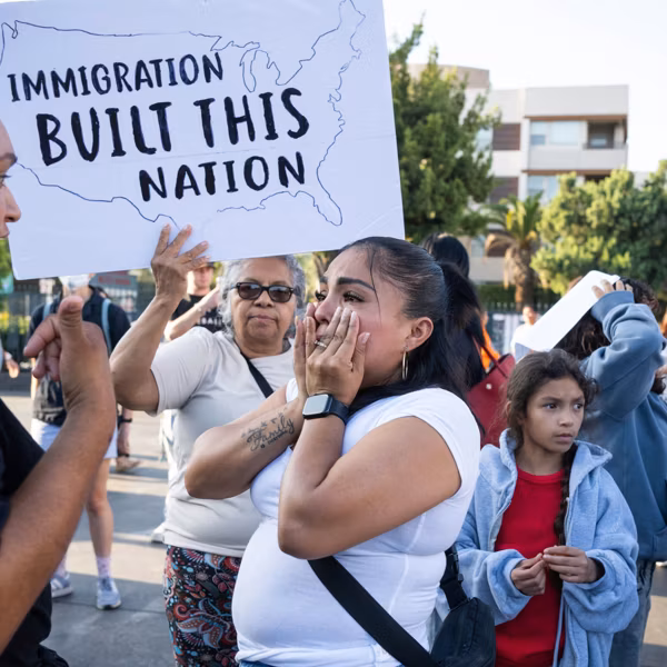 Demonstrators protest immigration raids