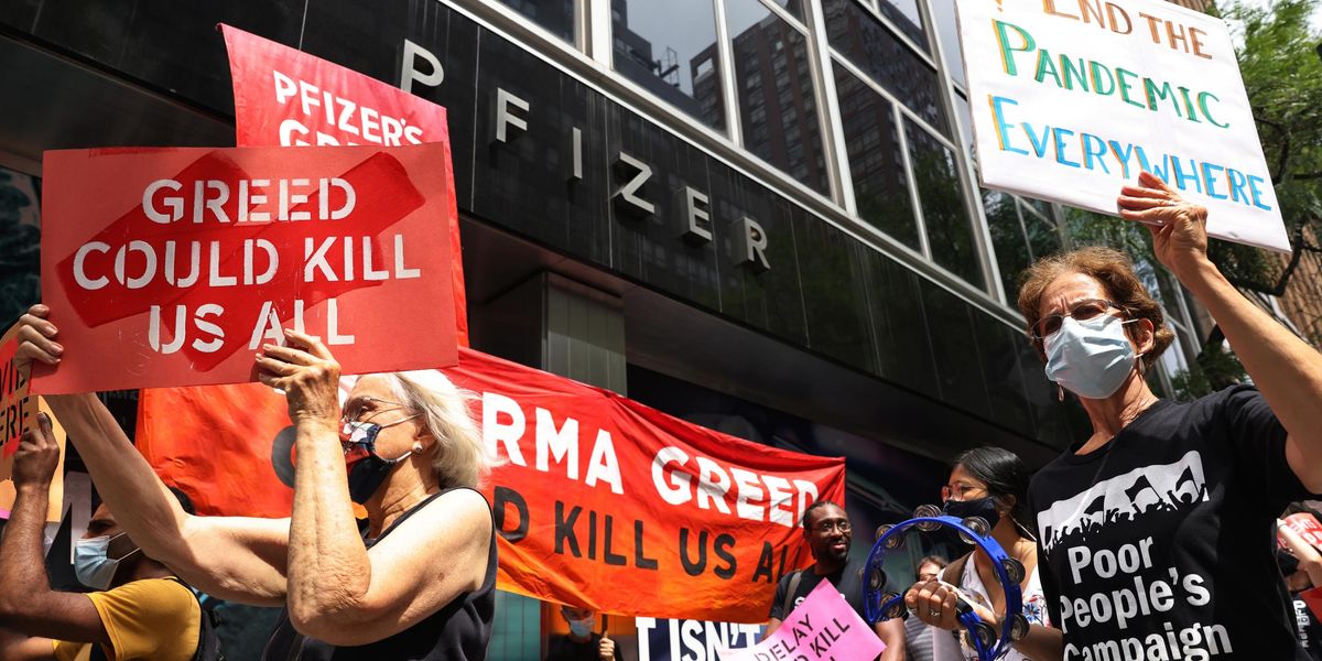 Pfizer Protest After Year of Vaccine Profiteering, Pfizer Hikes Prices on 125 Drugs ...