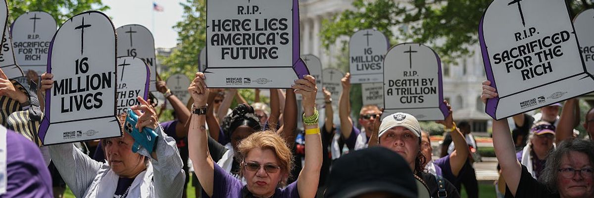 Demonstrators protest Republican Medicaid cuts