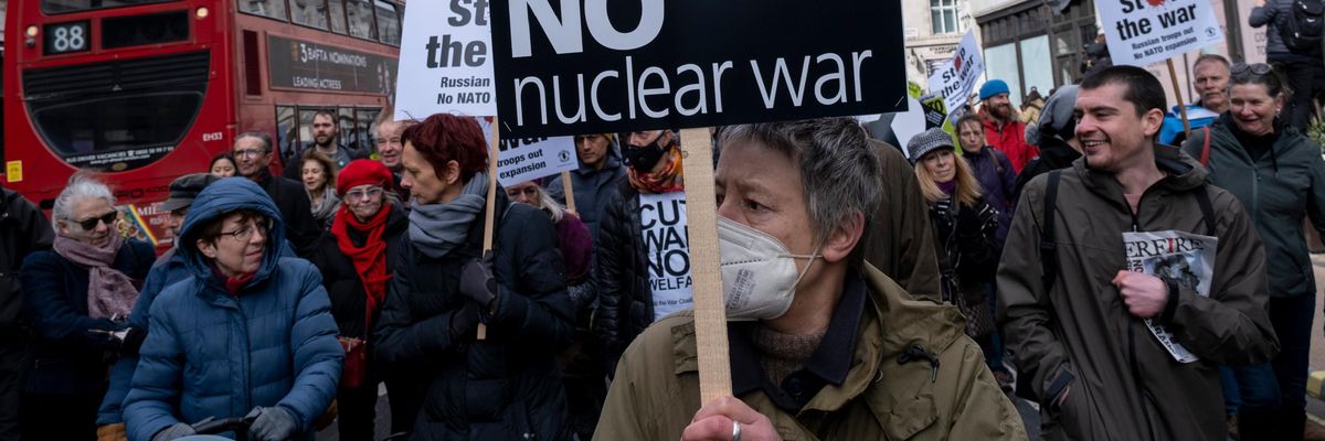 Demonstrators protest Russia's invasion of Ukraine