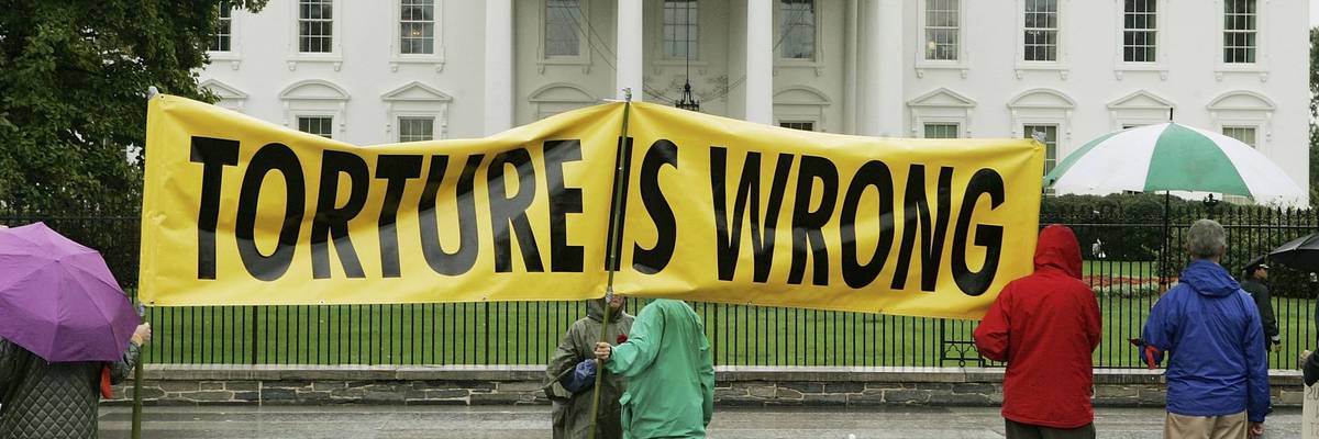 Demonstrators Protest Signing Of Military Commissions Act