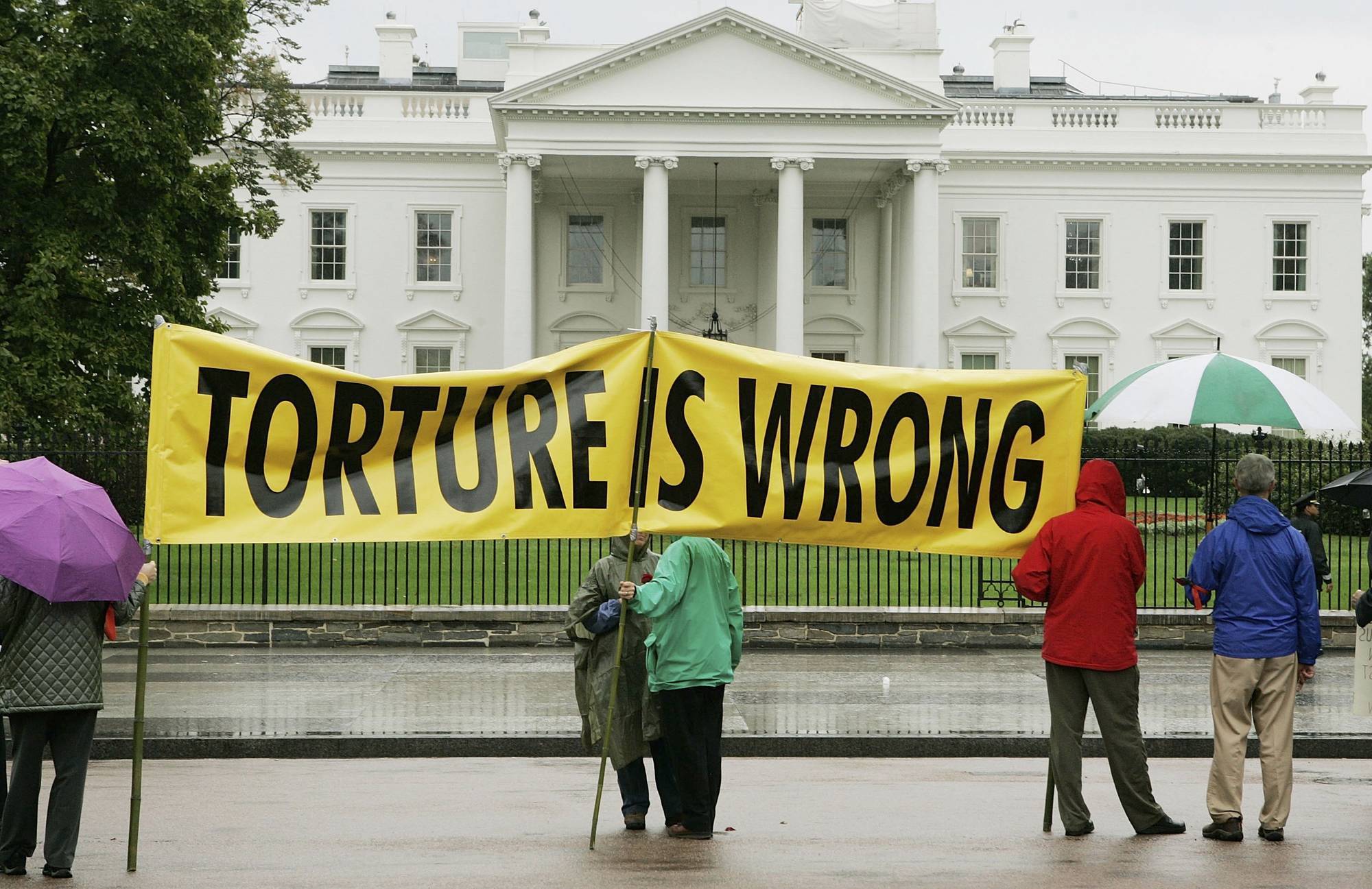 Demonstrators Protest Signing Of Military Commissions Act