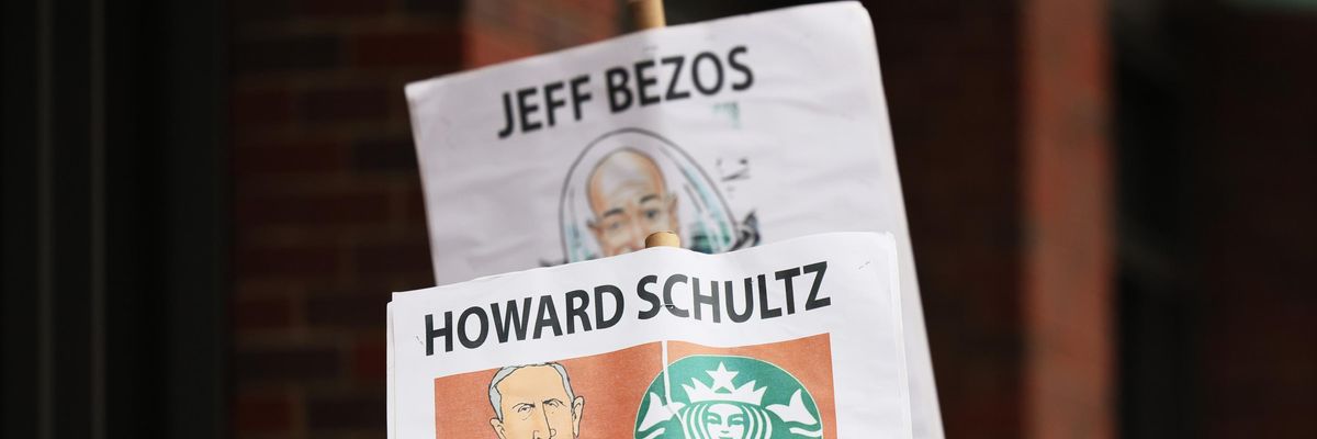 Demonstrators protest Starbucks union-busting