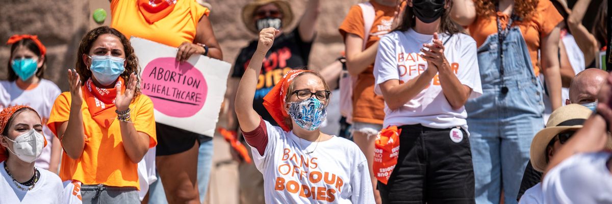 Demonstrators protest Texas' abortion ban