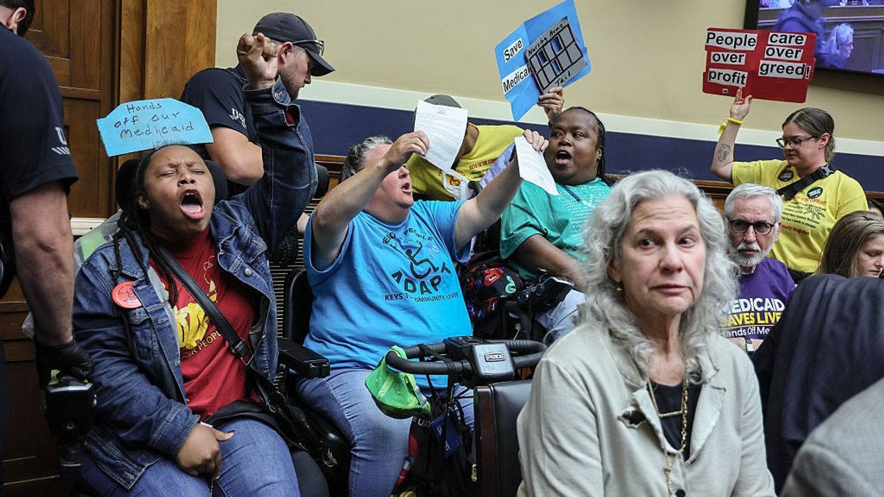 Demonstrators protest the GOP's proposed Medicaid cuts