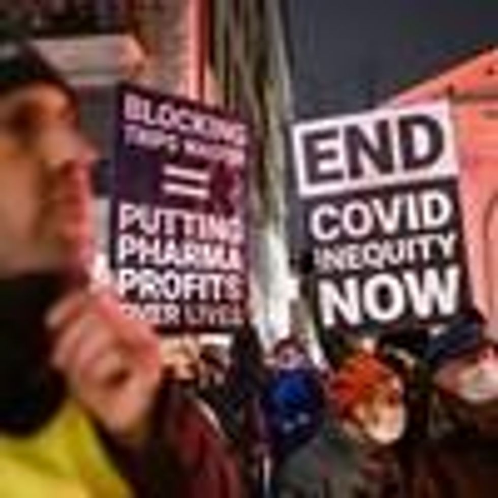 Demonstrators protest vaccine apartheid