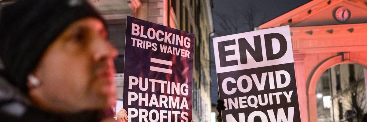 Demonstrators protest vaccine apartheid