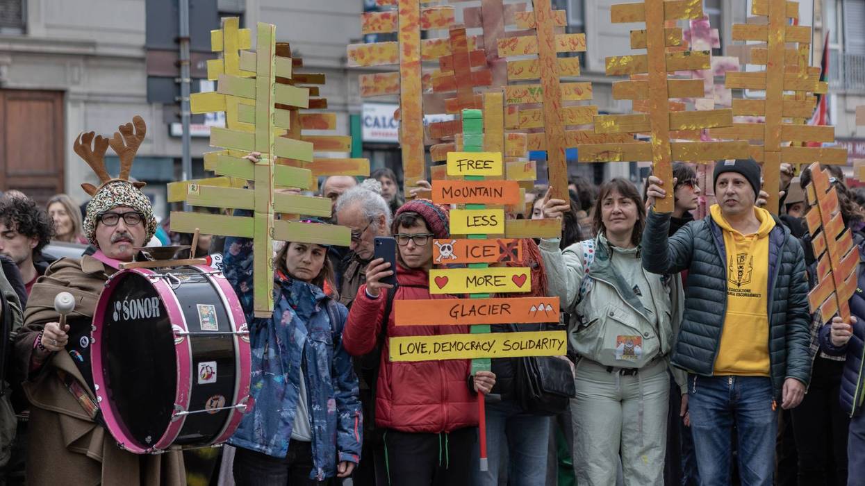 Demonstrators rally against Milano Cortina 2026 Winter Olympics