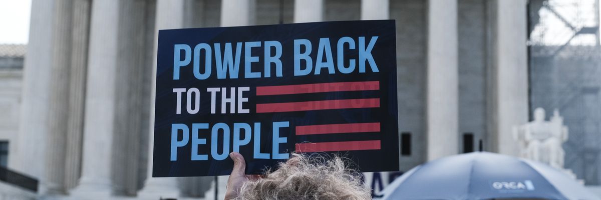 Demonstrators rally outside U.S. Supreme Court