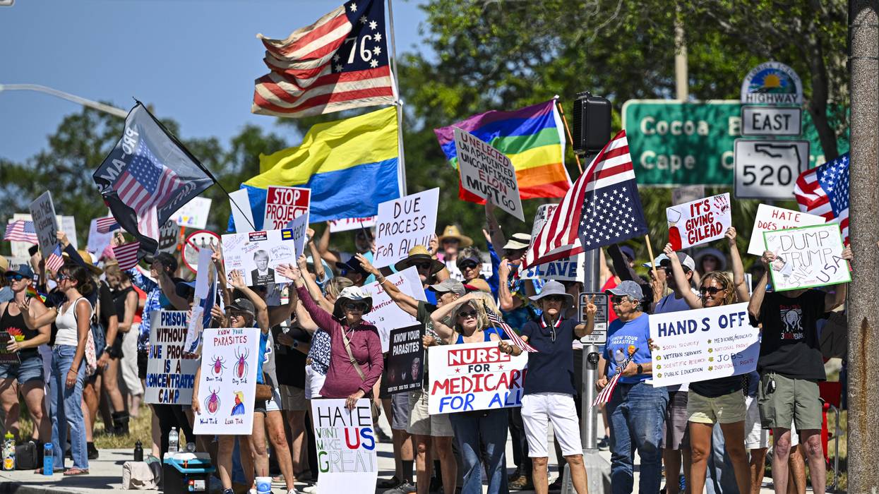 Demonstrators rally