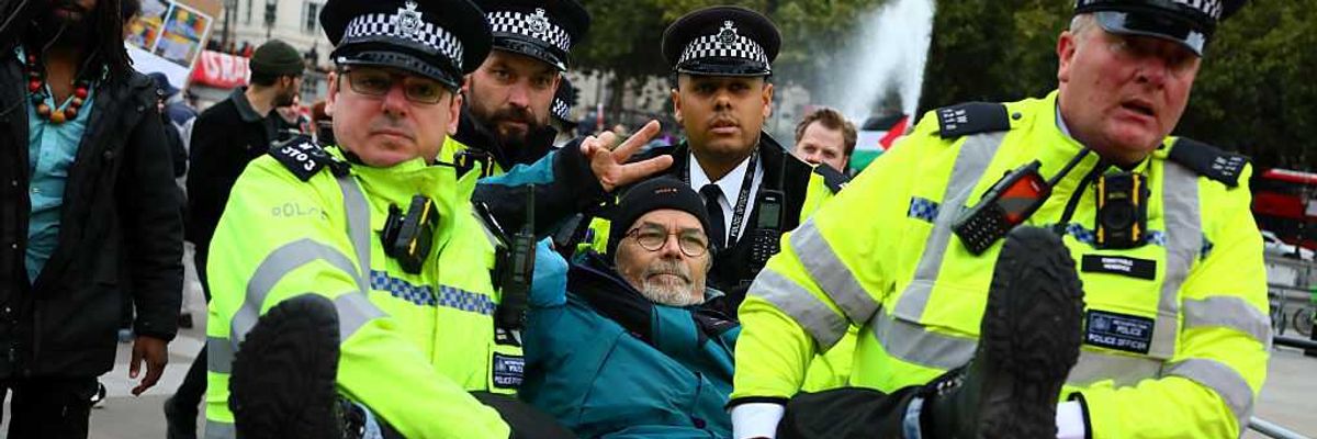 Demonstrators Risk Arrest During Protest In Support Of Palestine Action