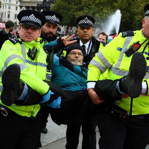 Demonstrators Risk Arrest During Protest In Support Of Palestine Action