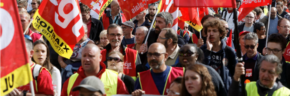 'Macron, You're Screwed': Tens of Thousands March in France Against Anti-Worker Reforms
