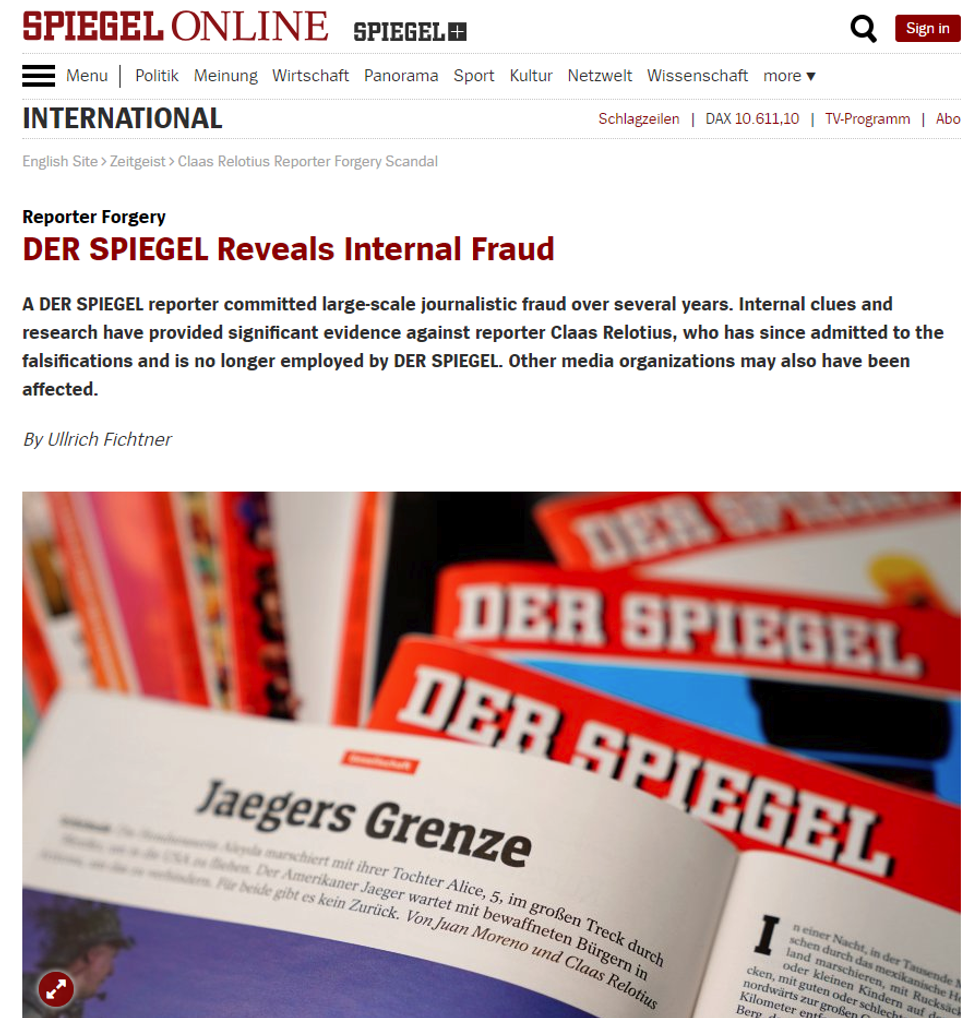DER SPIEGEL Reveals Internal Fraud