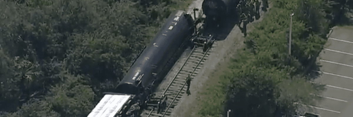 Derailed train