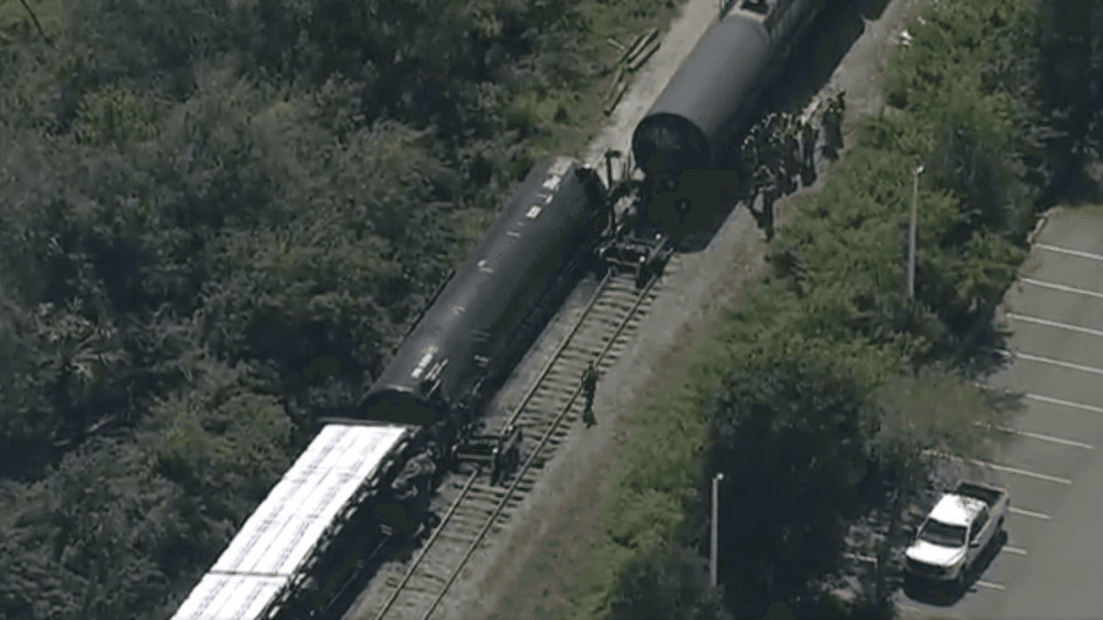 Derailed train