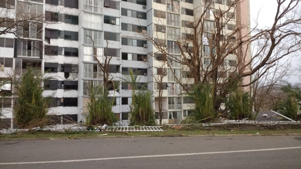 Destroyed Apartment Building. Bayamon, Puerto Rico