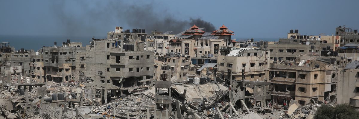 Destroyed area around Al-Shifa Hospital in Gaza City