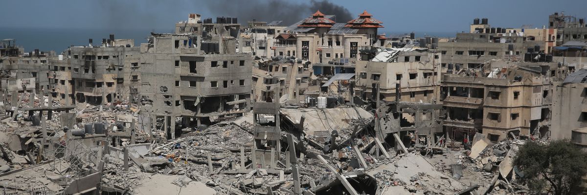 Destroyed area around Al-Shifa Hospital in Gaza City
