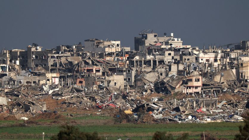 destroyed buildings in the Gaza Strip