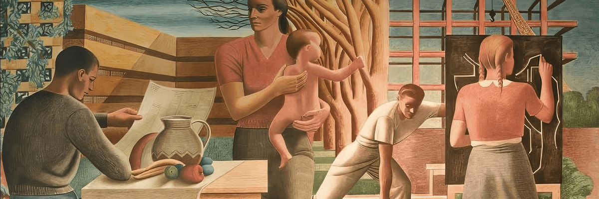 Detail from Seymour Fogel's "Security of the People"