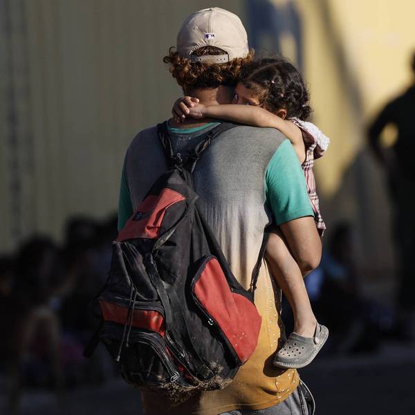 Detained immigrants at Eagle Pass, TX.