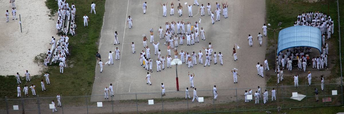 Detainees at Florida's Krome Detention Center.