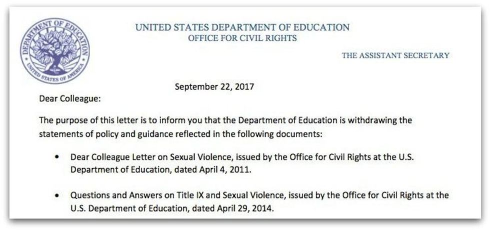 DeVos DOE Guidance