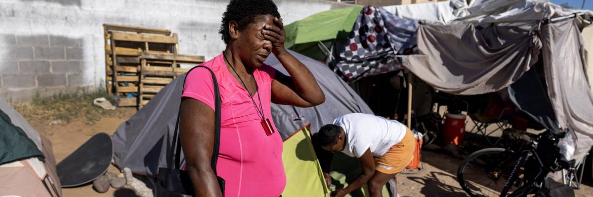 Diamon Bauldwin, 38, lives in a tent under power lines