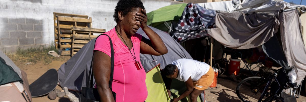 Diamon Bauldwin, 38, lives in a tent under power lines