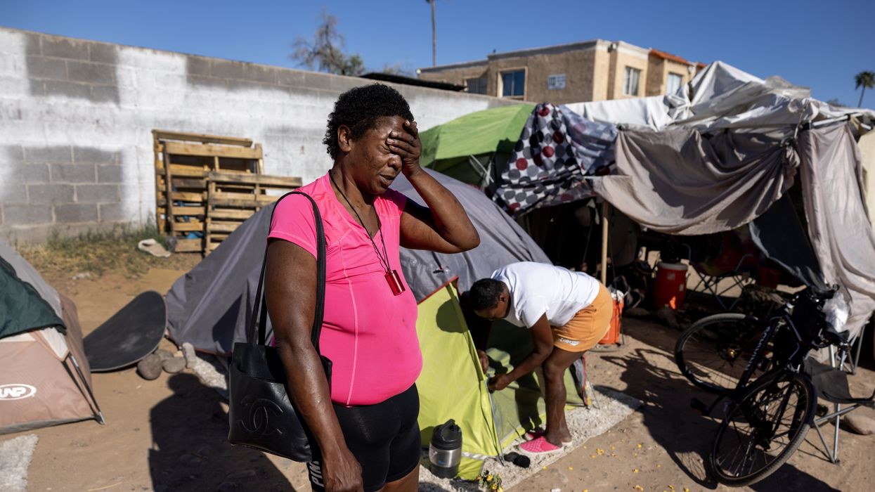 Diamon Bauldwin, 38, lives in a tent under power lines