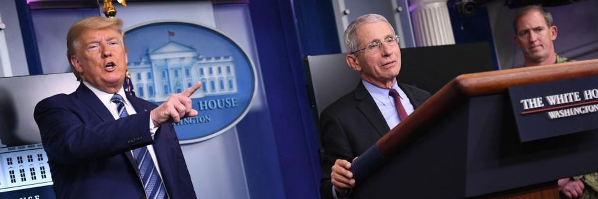 'A Really Chilling Moment': Trump Refuses to Allow Dr. Fauci to Answer Question on Dangers of Hydroxychloroquine