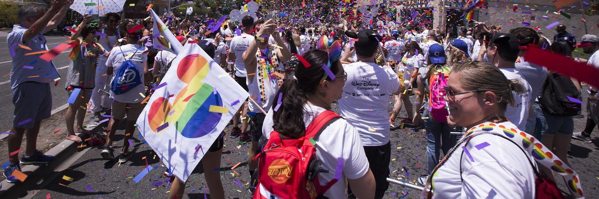 Disney workers at LGBTQ pride parade