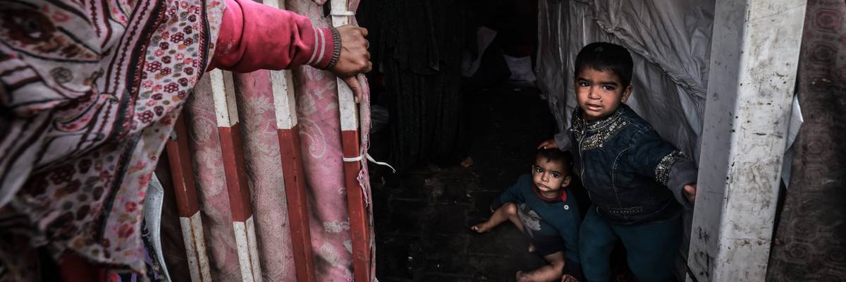 Displaced Palestinian children