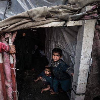 Displaced Palestinian children