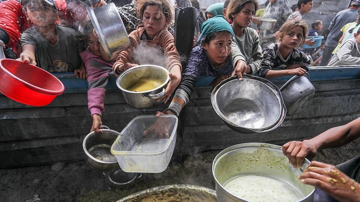 Displaced Palestinians children struggle for food amid deepening humanitarian crisis in Gaza