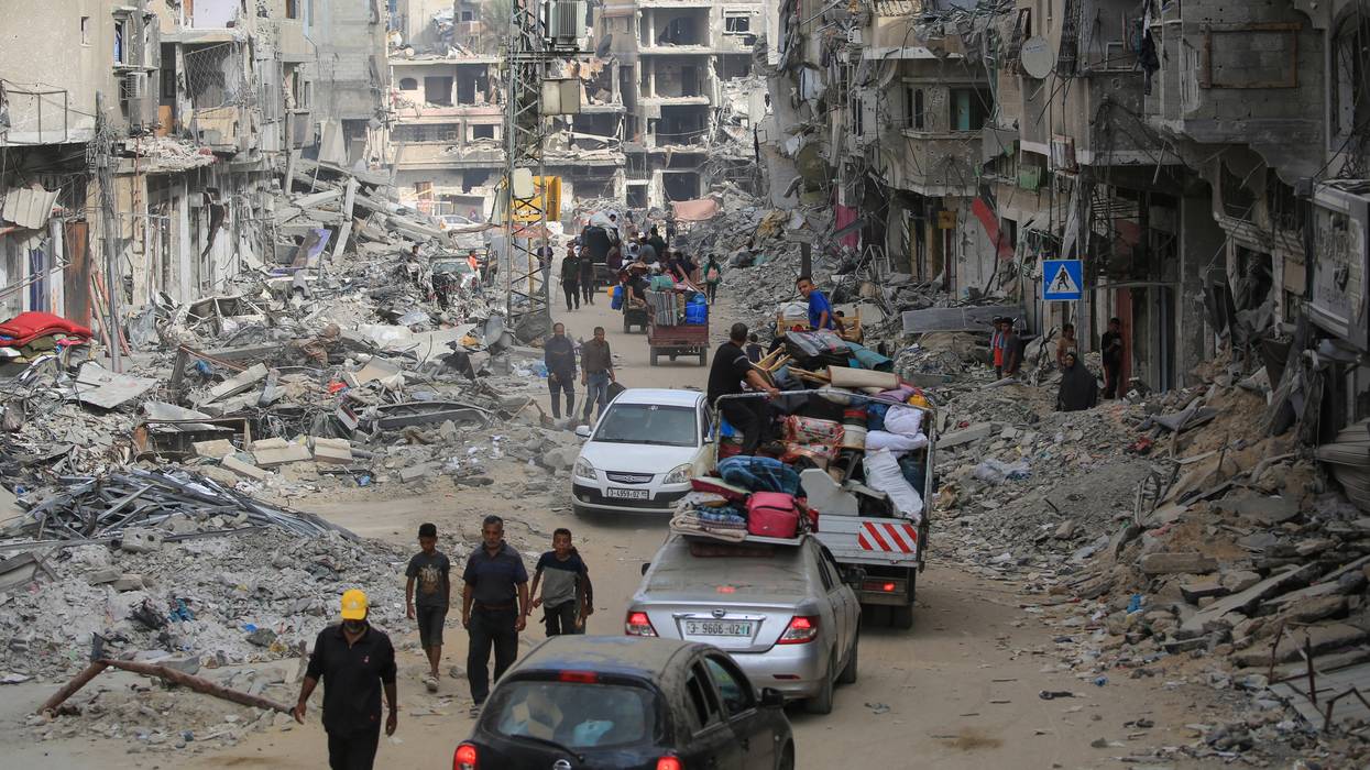 Displaced Palestinians from areas in east Khan Younis, Gaza