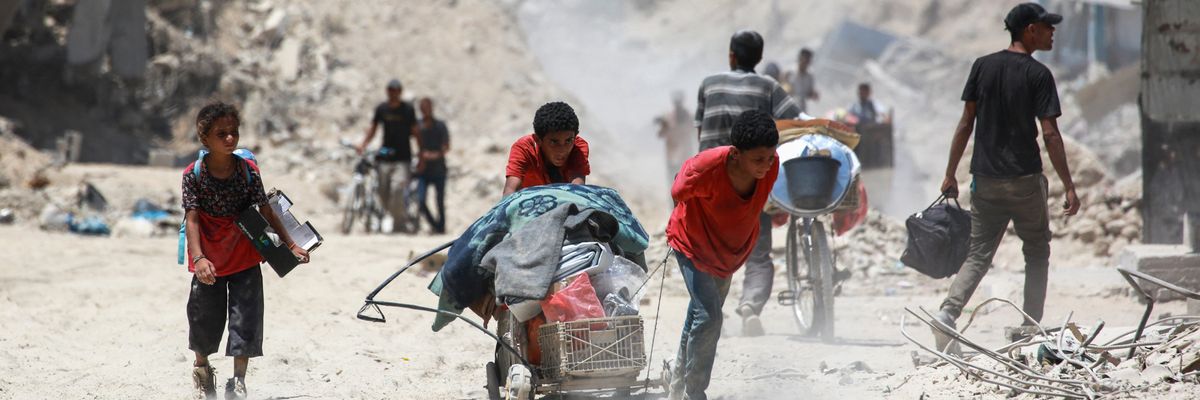 Displaced Palestinians in Gaza.