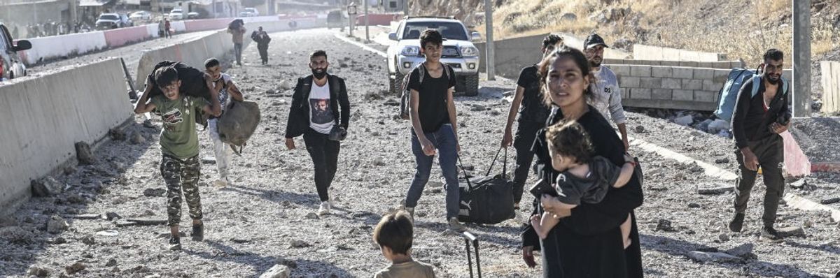 Displaced people flee Lebanon amid Israeli attacks