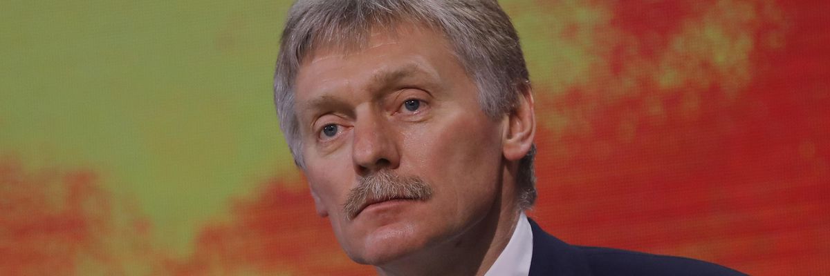 Dmitry Peskov appears at a press conference in Moscow