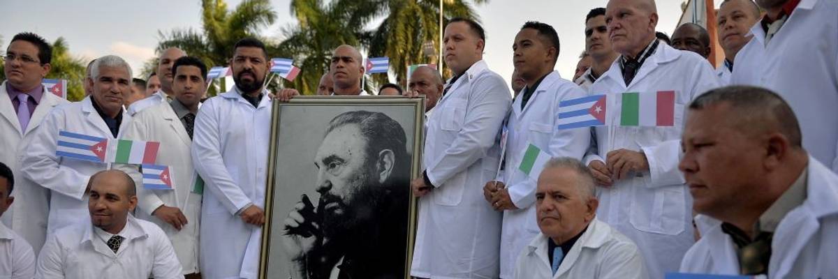 Doctors and nurses of Cuba's Henry Reeve International Medical Brigade