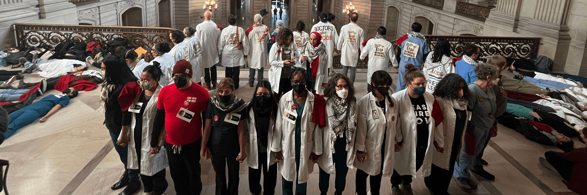 Doctors protest the Gaza genocide