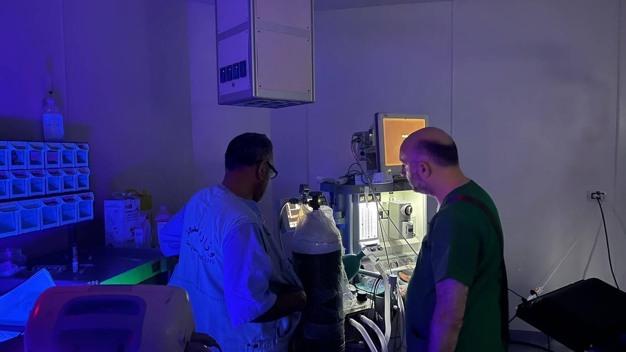 Doctors work in Indonesian Hospital in Gaza after a blackout