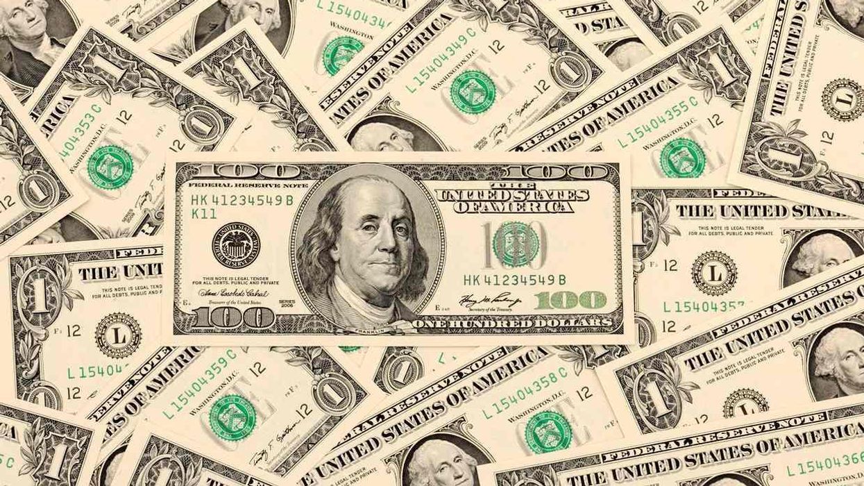 Dollar bills and a $100 bill